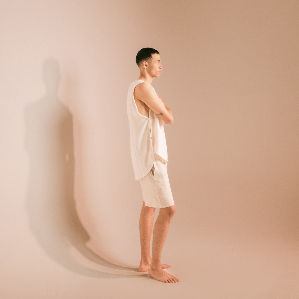 Mesh cotton tanktop {White}