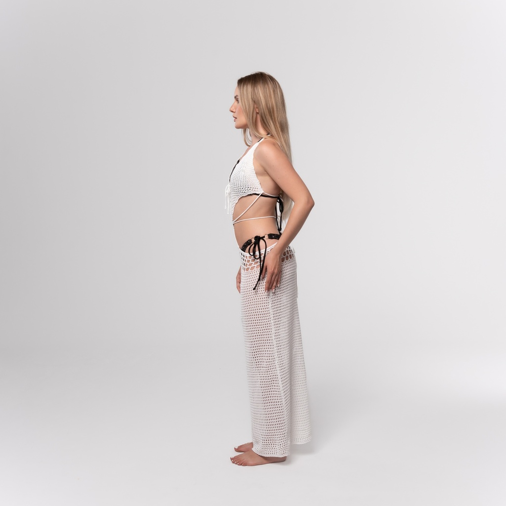 White Crochet Cut Out Dress