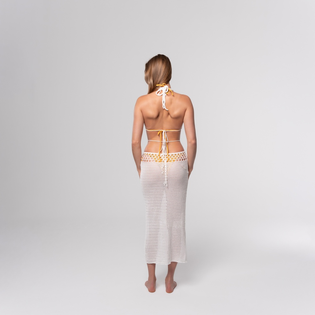 White Crochet Cut Out Dress