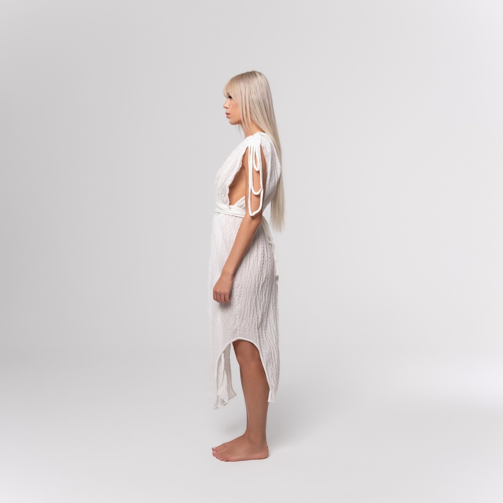 White Drapes Dress