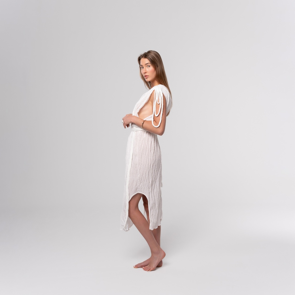 White Drapes Dress