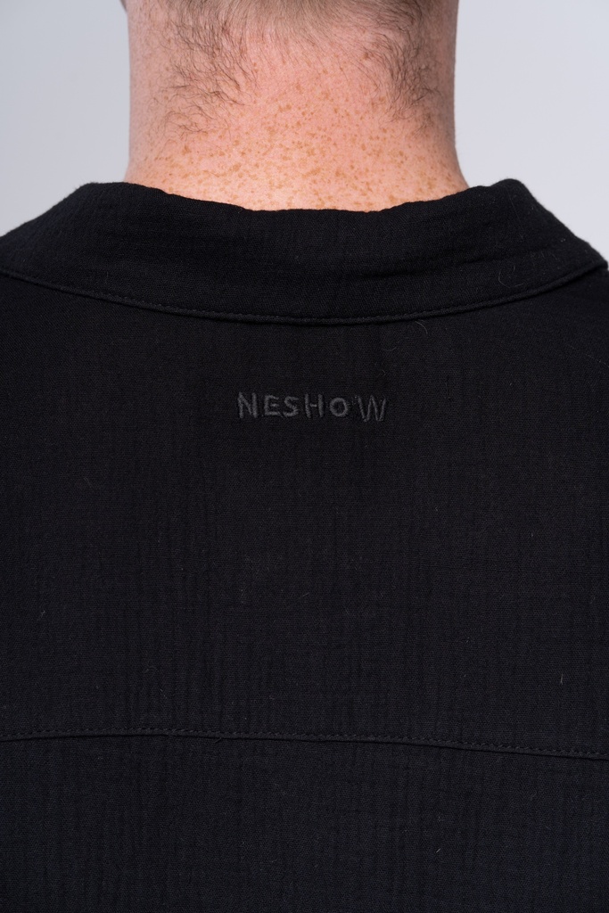 Black Bambula Cotton Camp Shirt