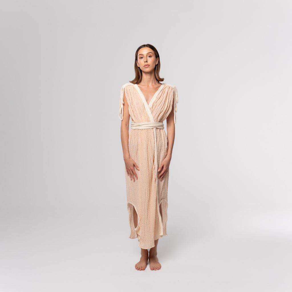 Beige Drapes Dress