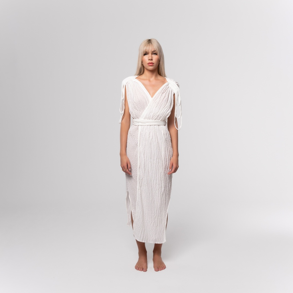 White Drapes Dress