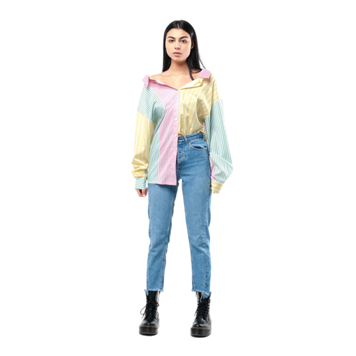 The Long Sleeve Technicolored Shirtdress