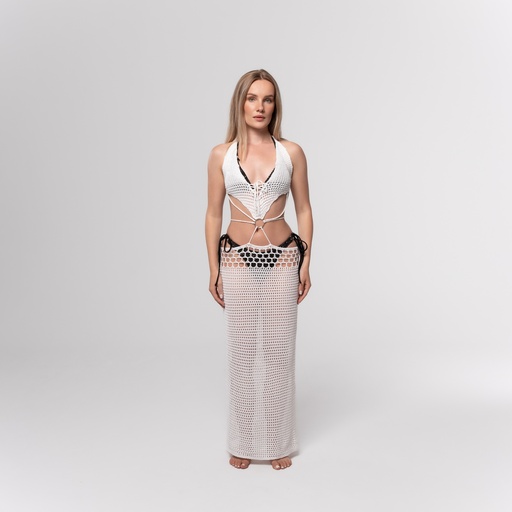 White Crochet Cut Out Dress